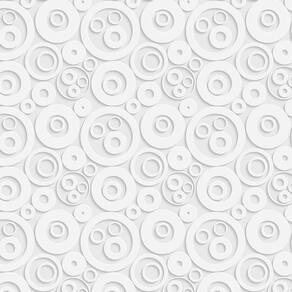 Papel De Parede Textura Branca Com Circulos 3D Sala Quarto