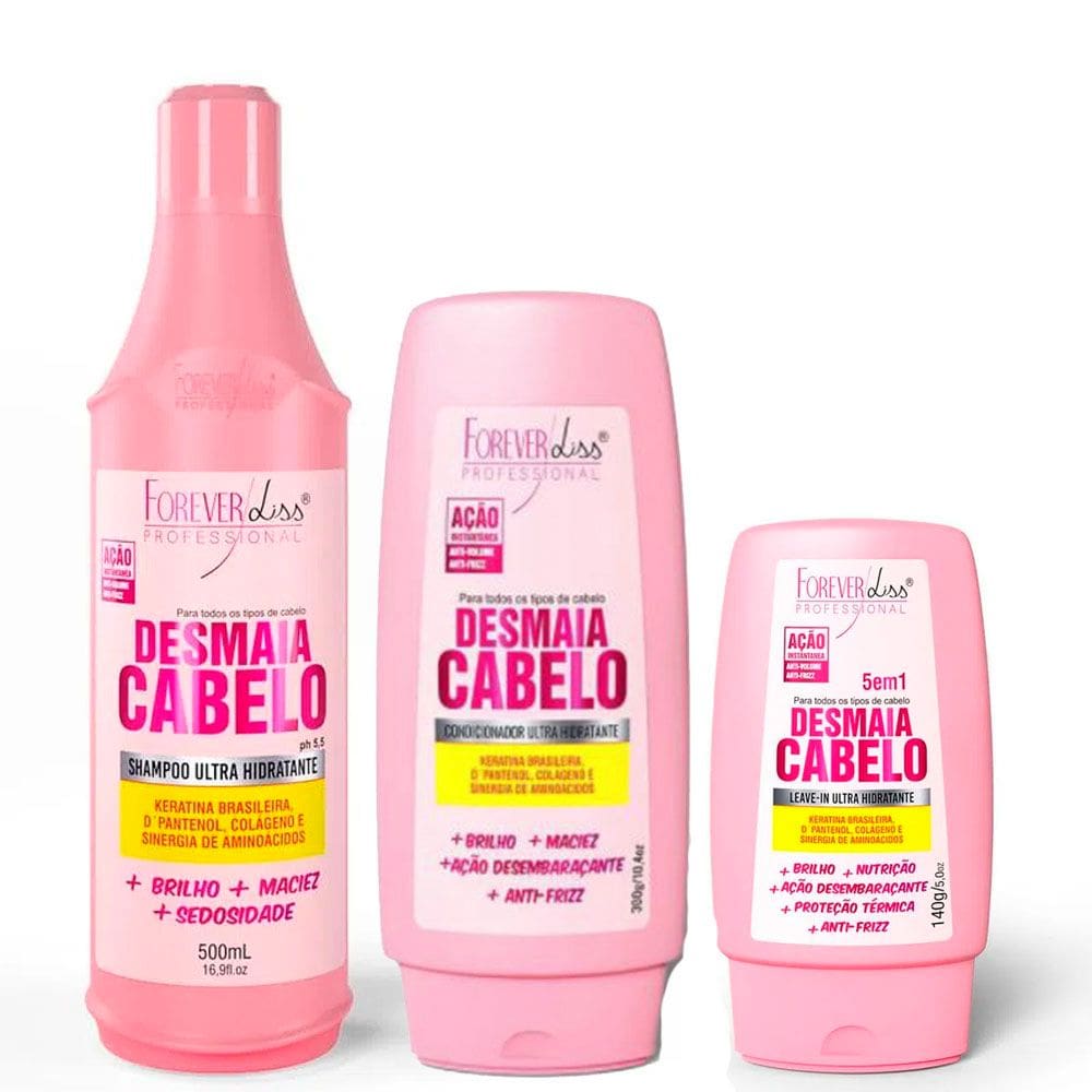 Kit Desmaia Cabelo Sham, Condi. e Leave-in Forever Liss