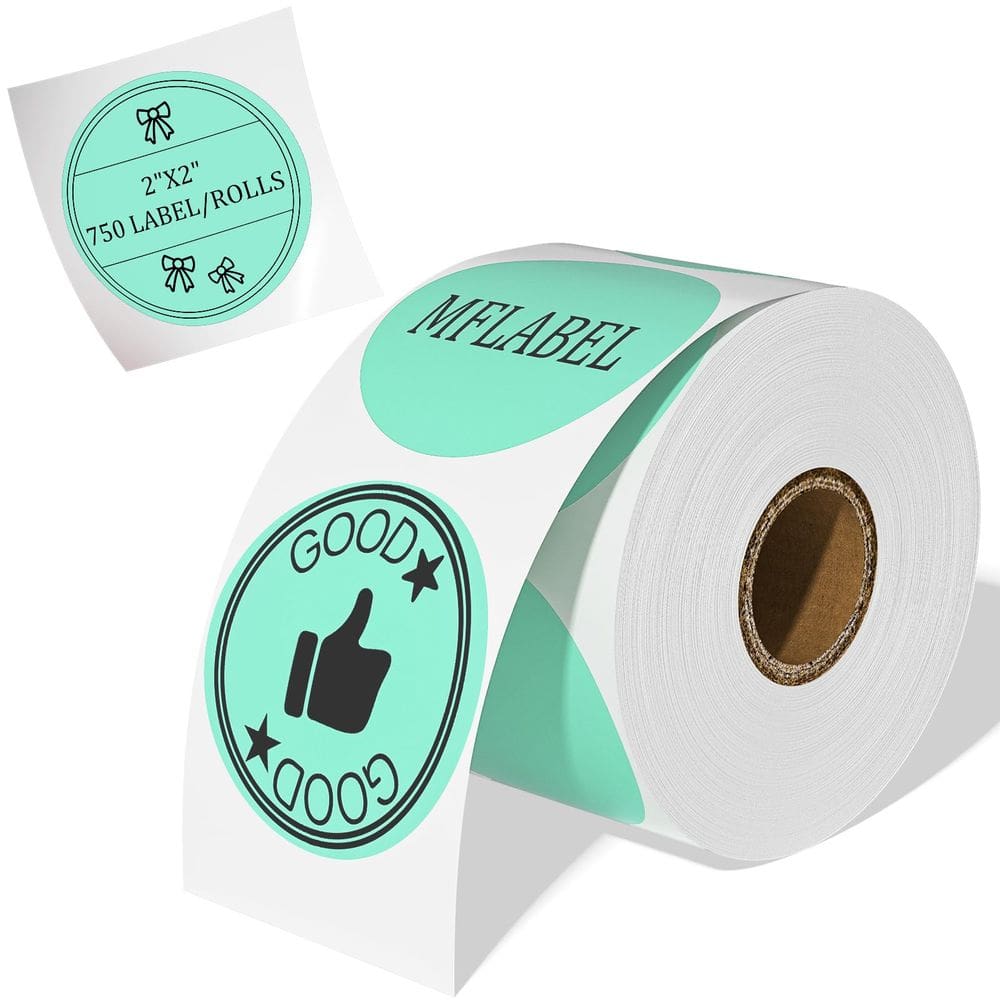 Etiquetas adesivas térmicas MFLABEL 5cm Green Round 750 Labels