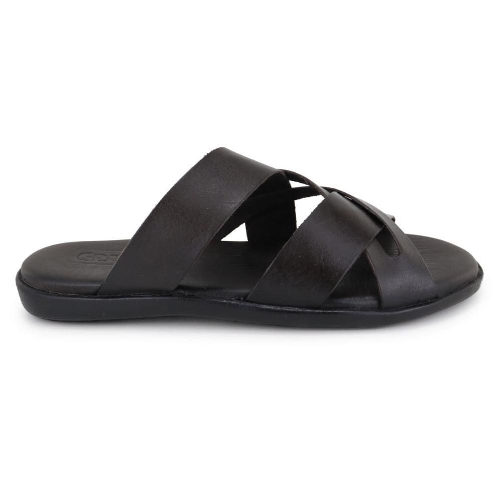 Chinelo Masculino Couro Forro Confortável Slides