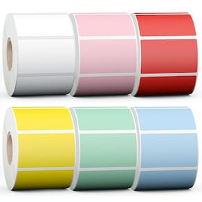 Rolos de etiquetas térmicas Misofuki 2,25x1,25 6000 etiquetas de 6 cores