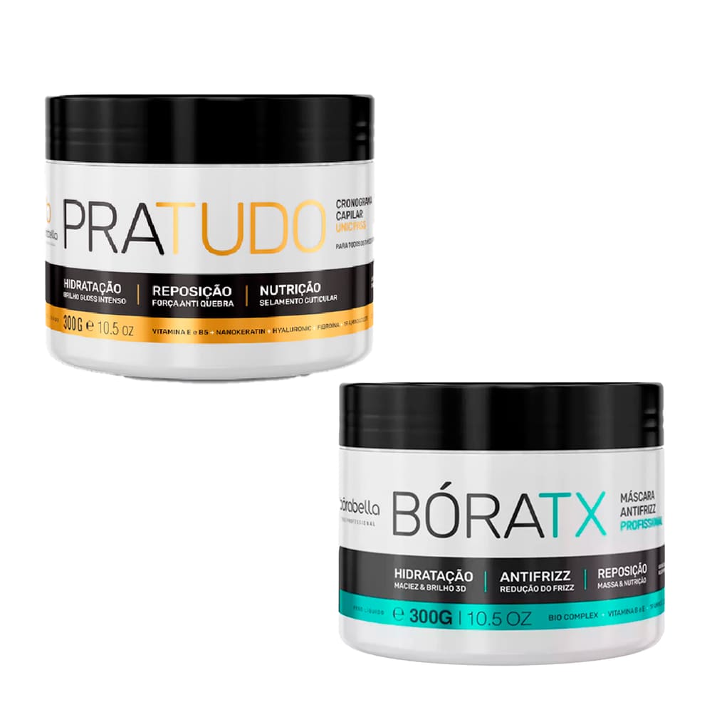 Kit Máscara Bóratx 300g e Cronograma PraTudo 300g Bórabella