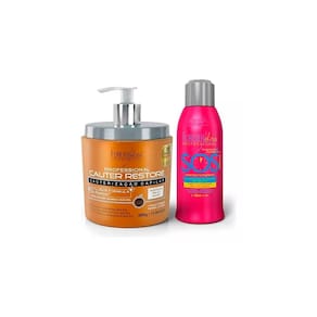 Kit Mascara Cauter Restore e S.OS. Reconstrutor Forever Liss