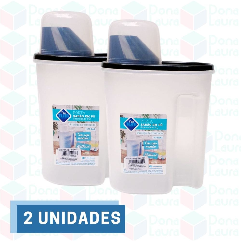 2 Porta Grãos com Copo Medidor Multifuncional Sabão em Pó