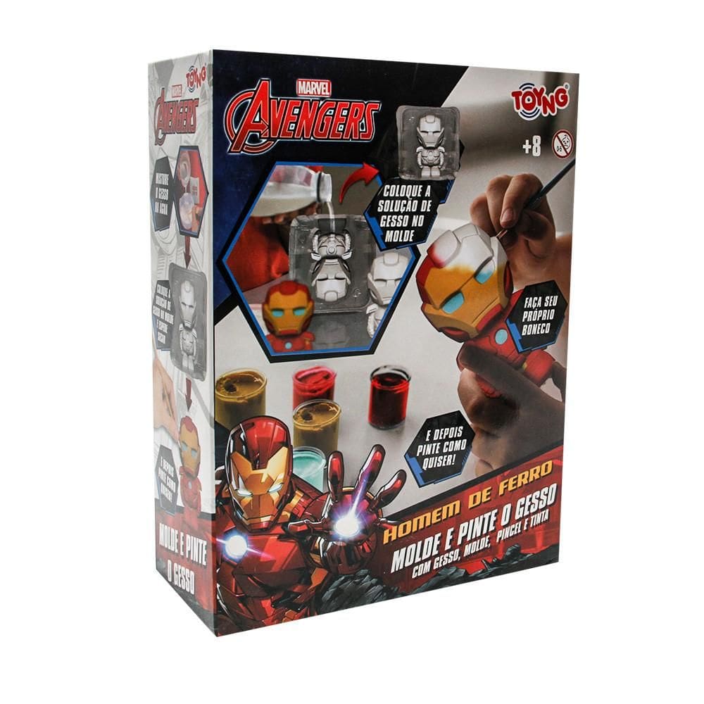Brinquedo Molde E Pinte O Gesso Homem De Ferro Marvel Toyng