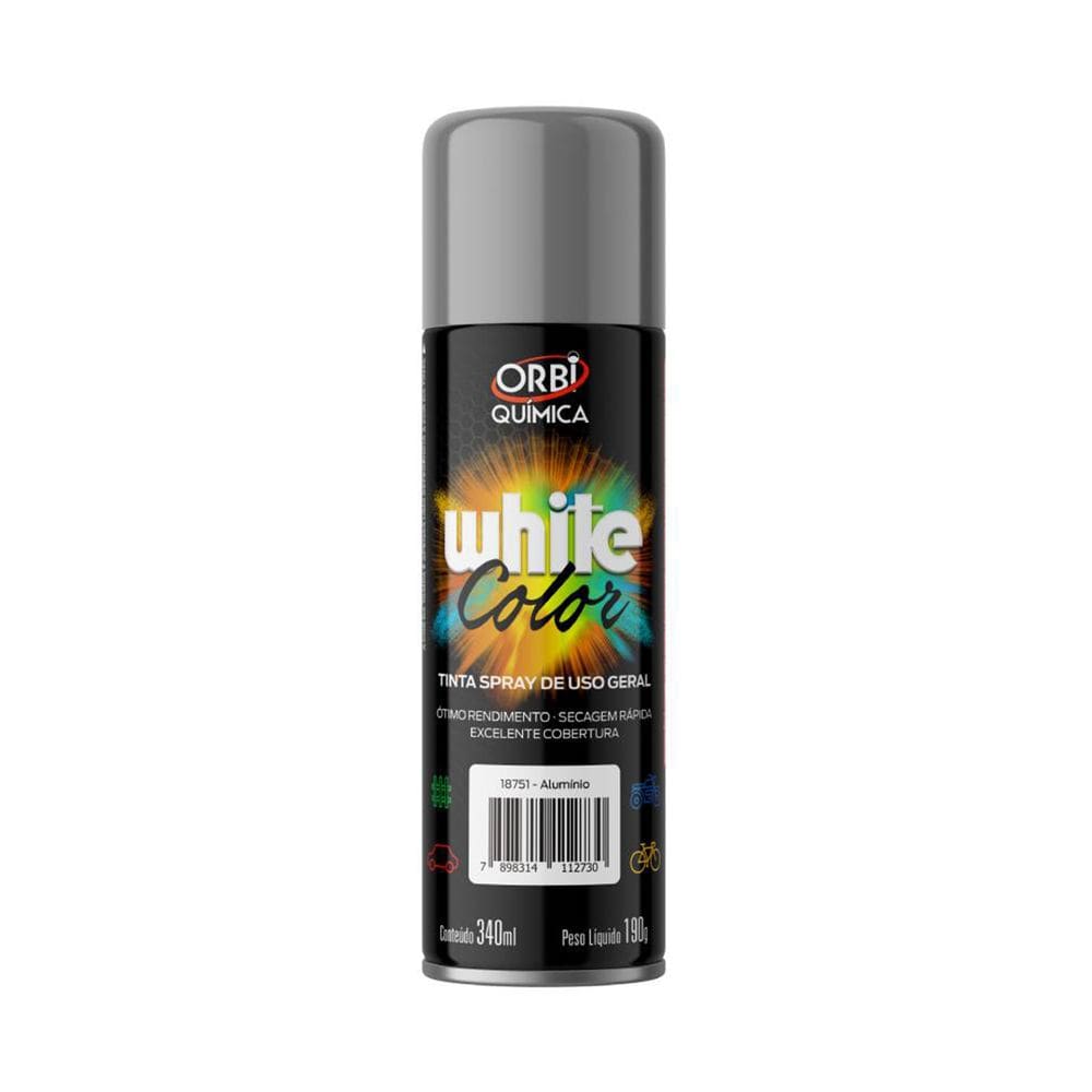 Tinta Spray Uso Geral Alumínio Orbi Química 340Ml