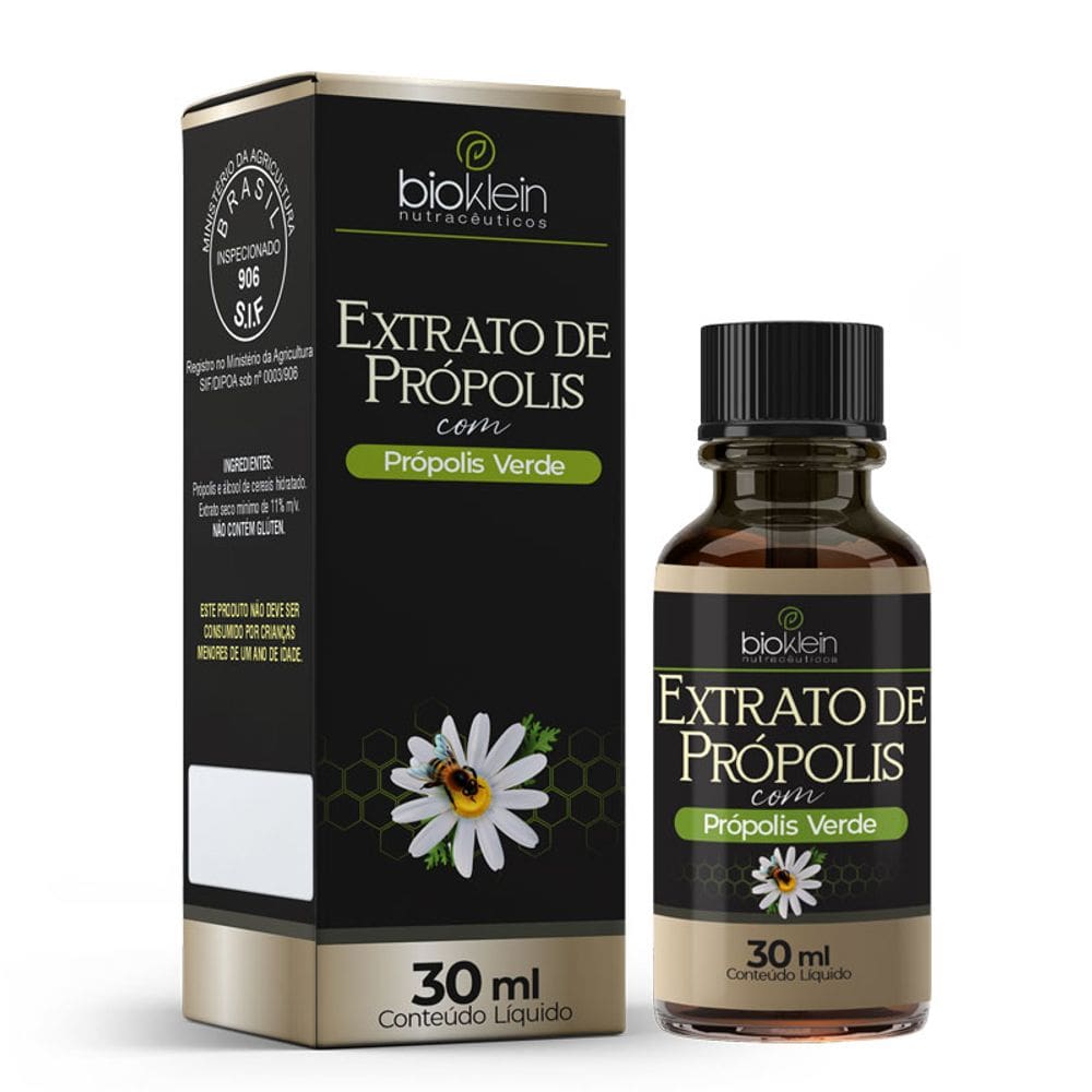 Extrato de Própolis com Própolis Verde Gotas 30ml - Bioklen