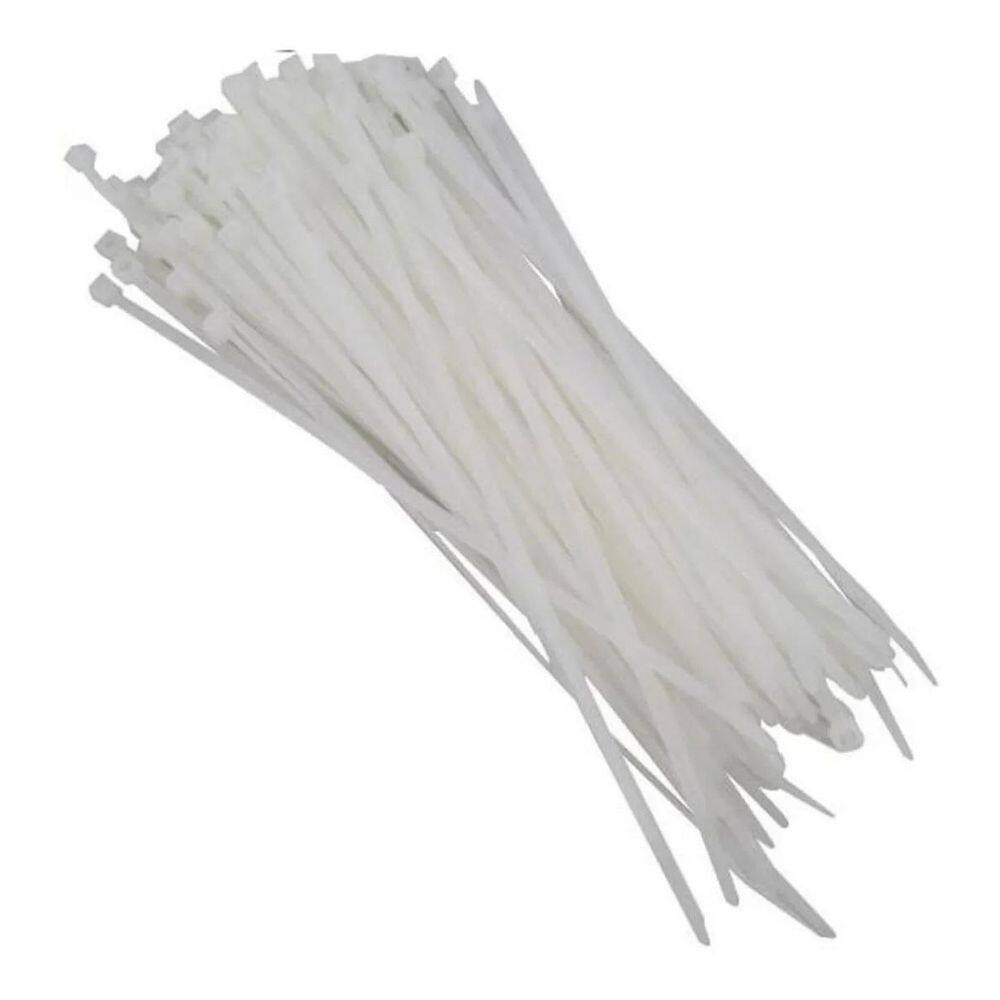 Abraçadeira Nylon Branca 2,5X100Mm Tire Up Pacote 100 Peças