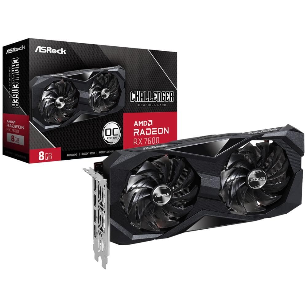 AMD Radeon RX 7600 8GB GDDR6 OC 128bits Challenger - AsRock - GA41ZZ-00UANF