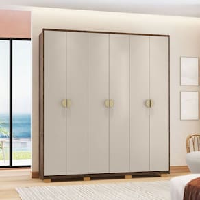 Guarda-Roupa Igaratá 6 Portas 4 Gavetas Imbuia/Marrom Claro - Pnr Móveis