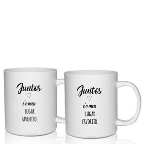 Kit 2 Canecas Brancas - Lugar Favorito - Dia Dos Namorados