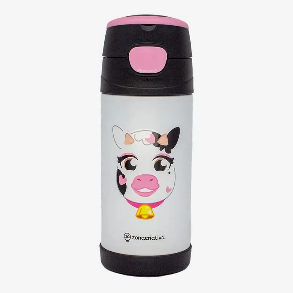 Garrafa Top Handle Infantil 350ml C/adesivo Vaquinha 10073115