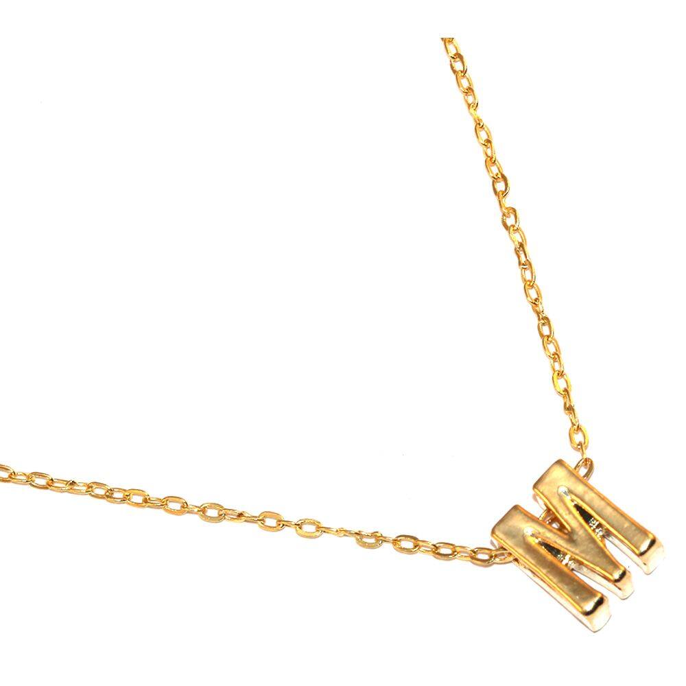Colar Cordão Minha Inicial Letra M lembrancinha Folheado 18k