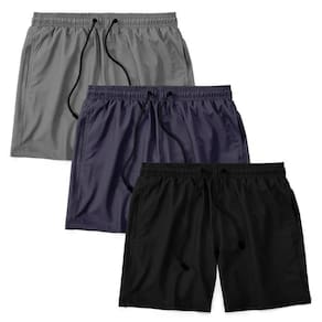Kit 3 Short Praia Bermuda Mauricinho Tactel Elastico Com Cordao Liso Esportivo Verao Academia Macio