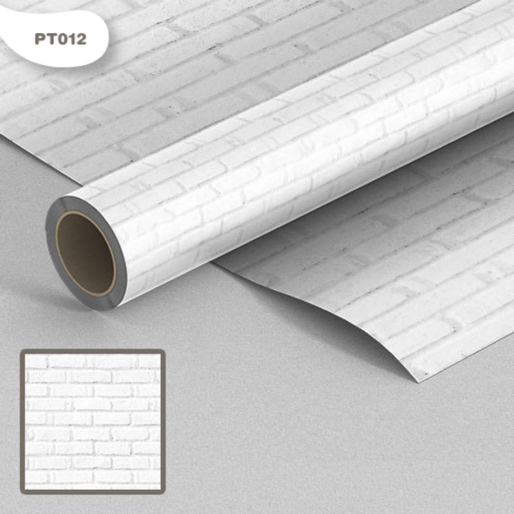 Papel De Parede Pedra Tijolo Branco 3D Adesivo 3M