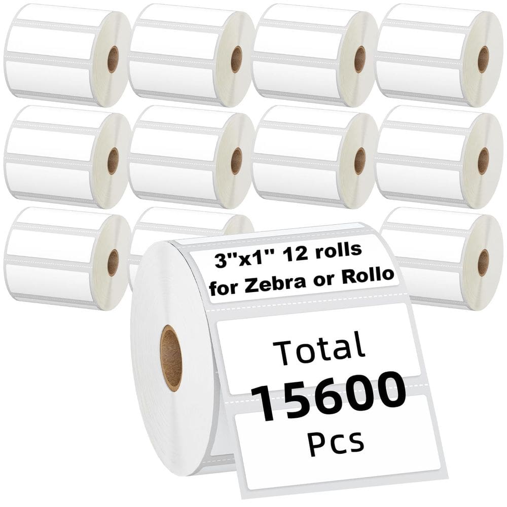 Etiquetas Kingtac Zebra 3x1" Direct Thermal 1300/rolo 12 rolos