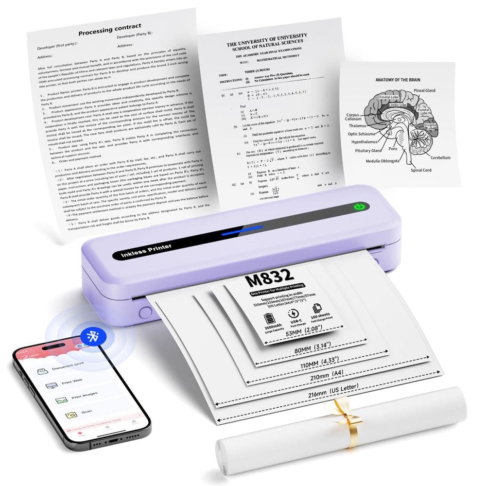 Impressora térmica portátil PhoFuta M832 Bluetooth iOS Android
