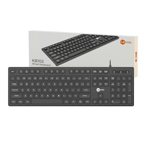 Teclado USB Lecoo Mult KB102 - USB - ABNT2 - com Teclas Multimídia - Preto - KB102