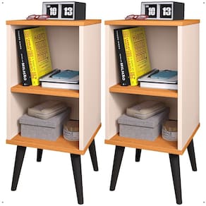 Kit Quarto Mesinha Cabeceira Nicho Prateleira Organizadora Mesa Canto Lateral Cama Charme Retrô -RPM