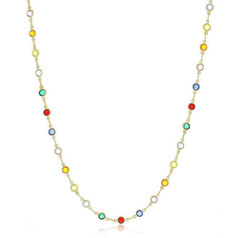 Colar Redondo Color Banhado A Ouro 18K