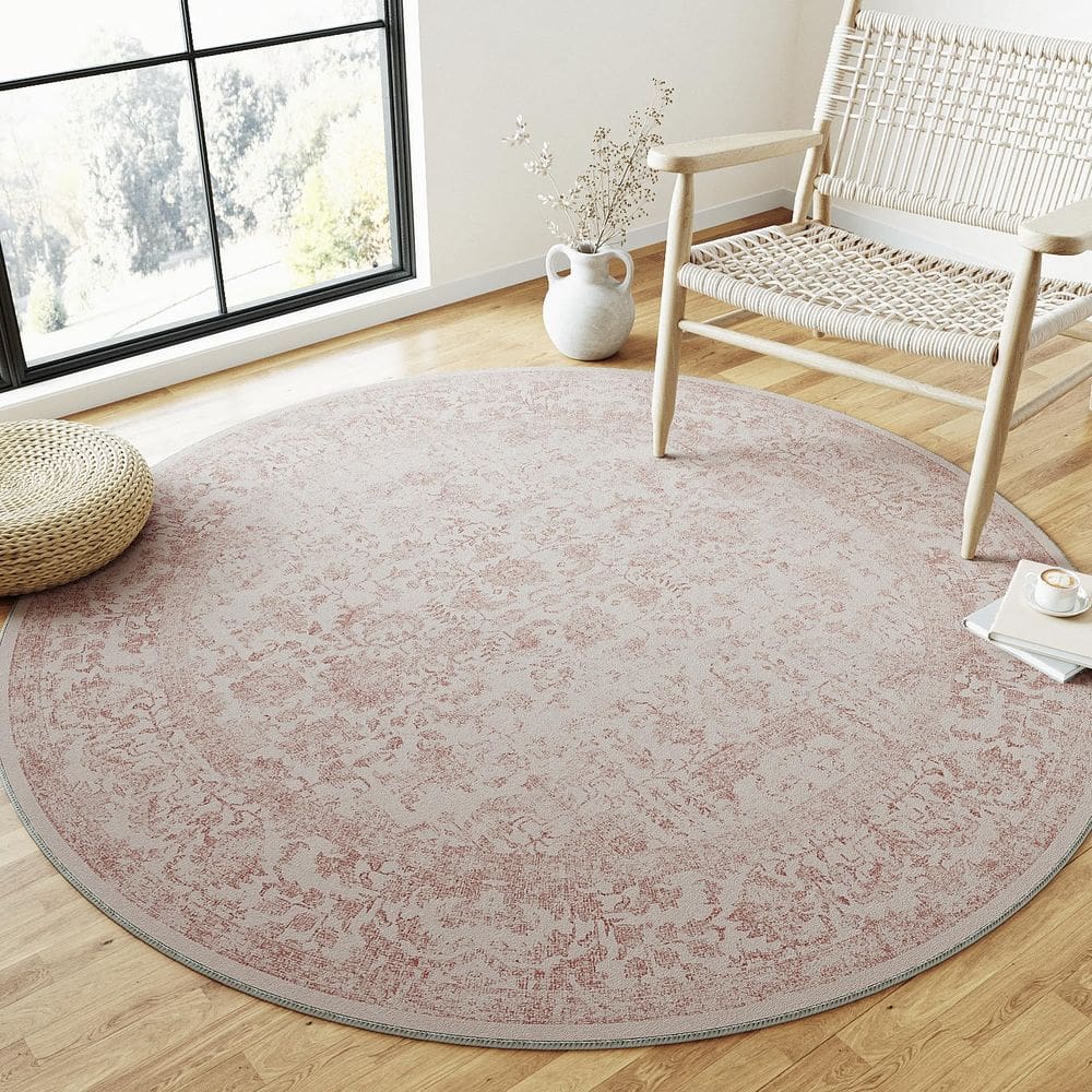 Tapete Area PureCozy Pink redondo de 120 cm Tapete de quarto de entrada