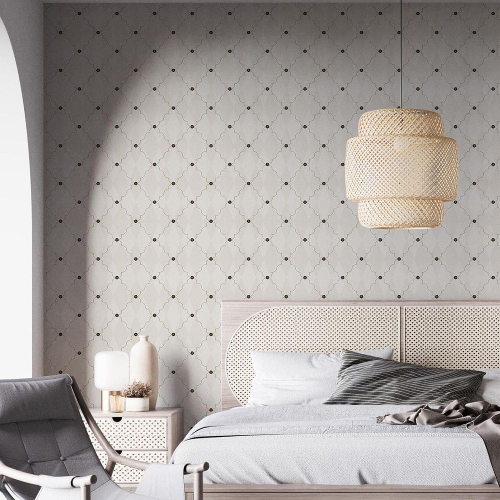 Kit 4 Rolos Papel De Parede Adesivo Arabesco Bege 3,0M