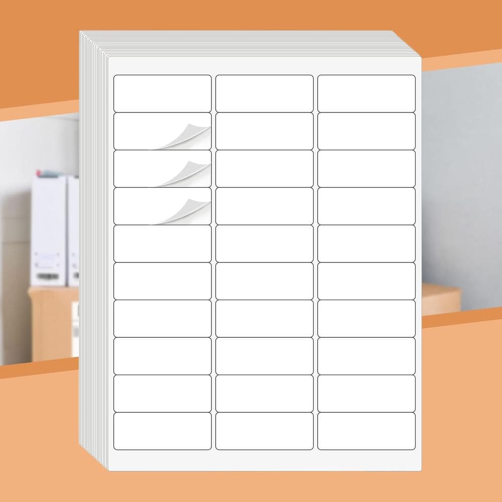 Etiquetas de correspondência Tapsin 1x2,6" 30up para impressora a laser/jato de tinta