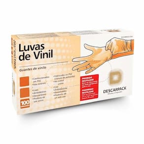 Luvas De Procedimentos Descarpack Vinil M Com Pó 100und