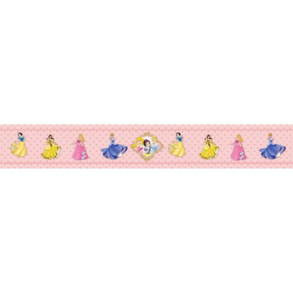 Faixa Papel De Parede Adesivo Infantil Princesas 100X15Cm