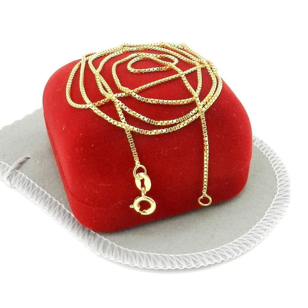 Corrente Feminina 40Cm 1Mm Veneziana Folheada Ouro Cr492