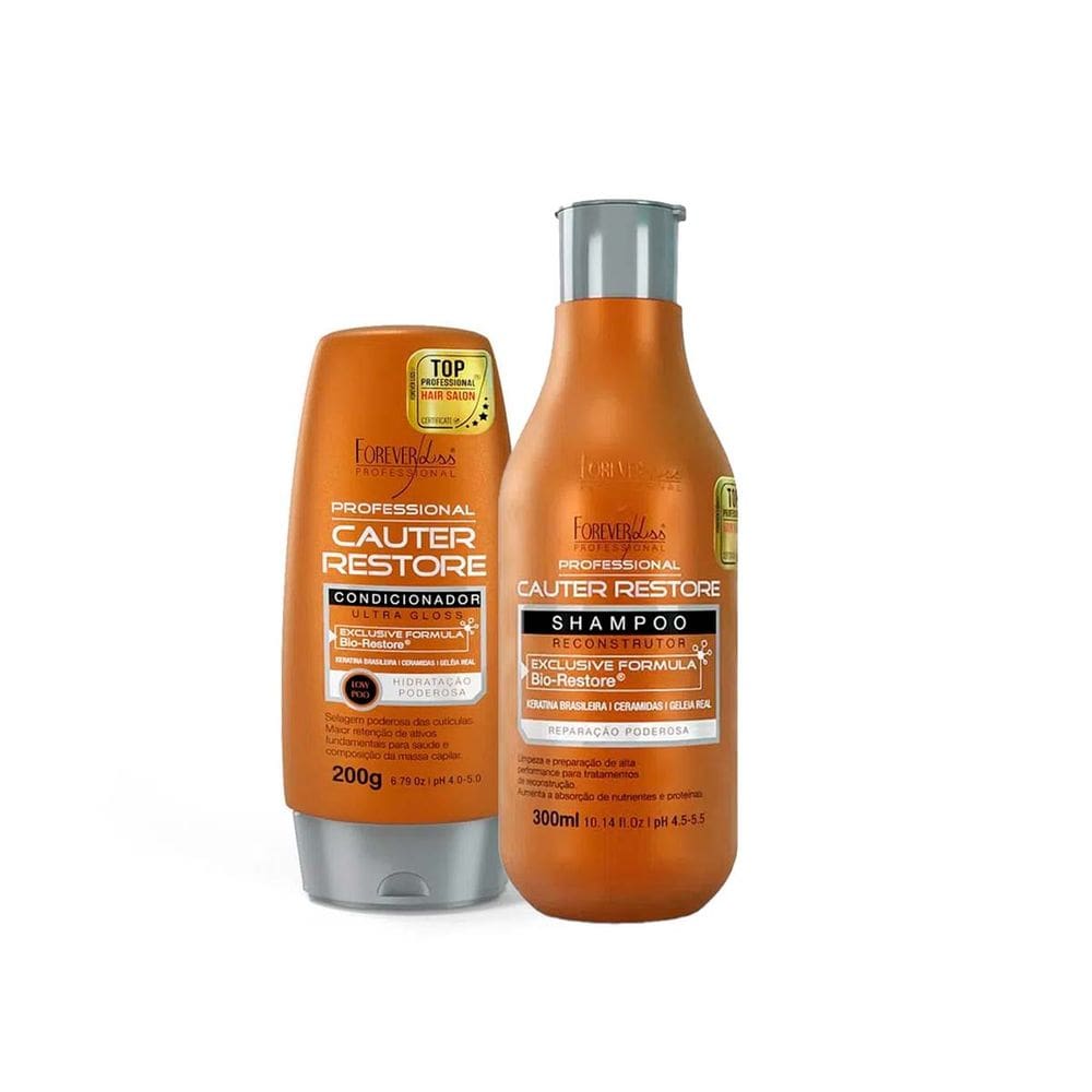 Kit Cauterização Shampoo e Condicionador Forever Liss