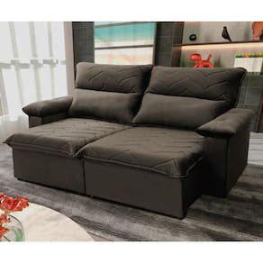 Sofá Retrátil Reclinável Paris 1,80m Suede Velut Tabaco Molas no Assento - King House