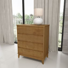 Cômoda 4 Gavetas 4 Pés Prata Freijó Madeira Pinus com MDF - Finestra