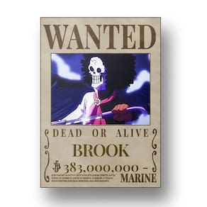 Placa de metal Decoração Cartaz de Procurado Brook One Piece