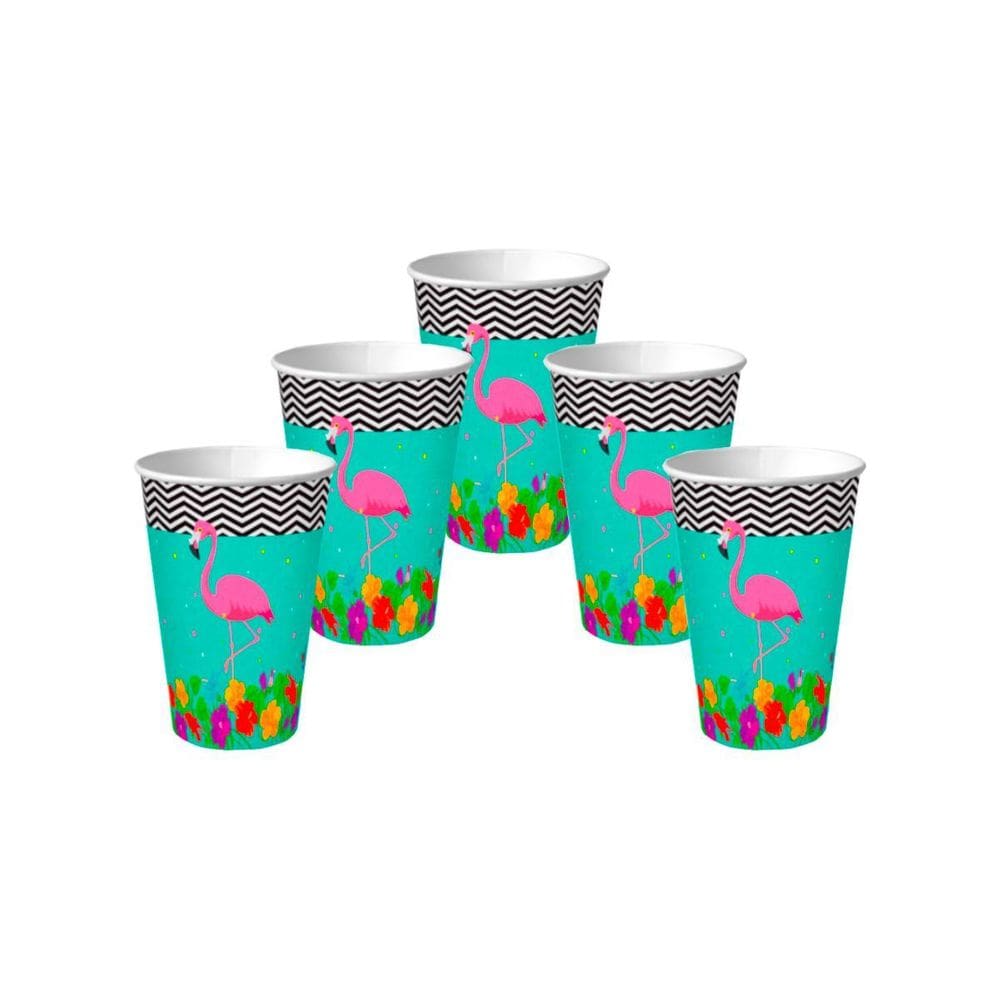 Kit 16 Copos Descartáveis Festa Tropical 180 Ml Junco