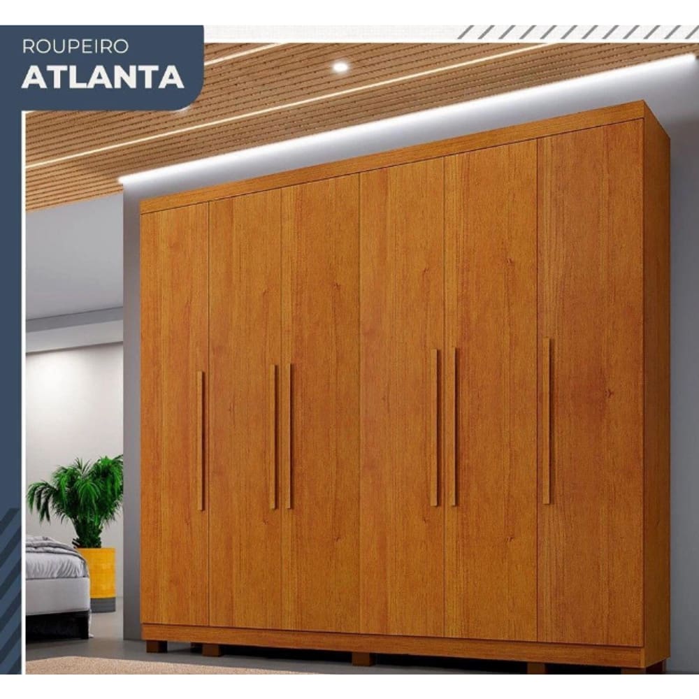 Guarda Roupa Casal 6 Portas Atlanta Benetil Móveis - Cinamomo
