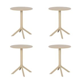 Kit 4 Mesas de Jantar Redonda Área Externa Taormina Drops Fratini 60 cm (larg) Polipropileno Fendi