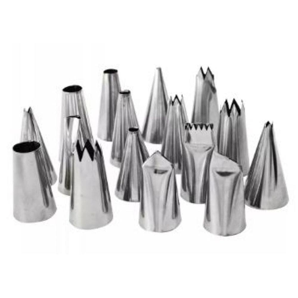 Jogo De 16 Bicos De Confeitar Modelos Diversos