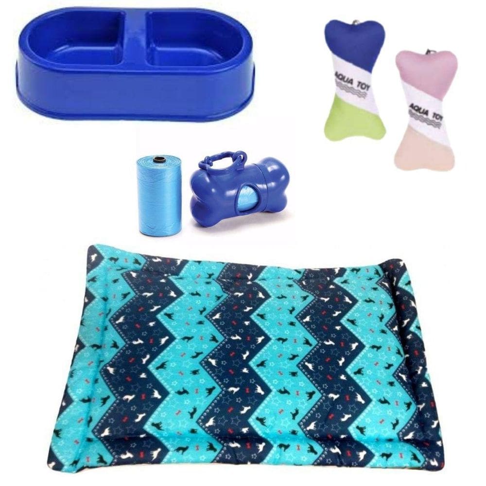 Kit De Verão Para Cachorros - Azul