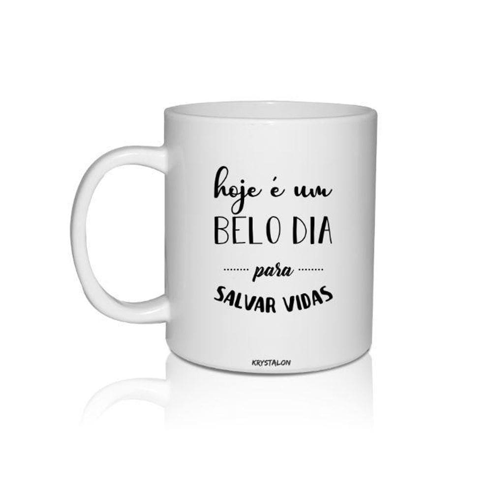 Kit 2 Canecas Brancas Personalizadas Salvar Vidas