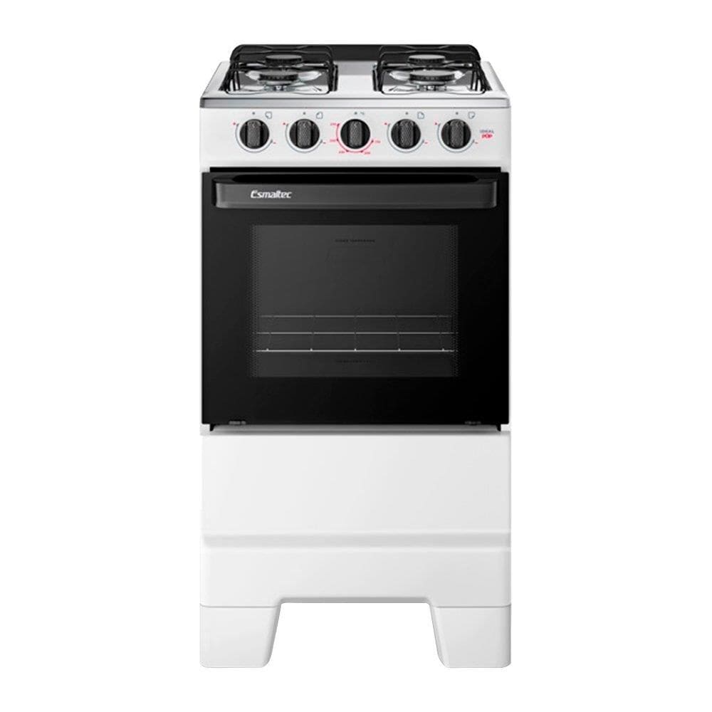 Fogão de Piso 4 Bocas Esmaltec F4ISB Ideal Pop | Mesa em Aço Inox, Acendimento Manual, Branco