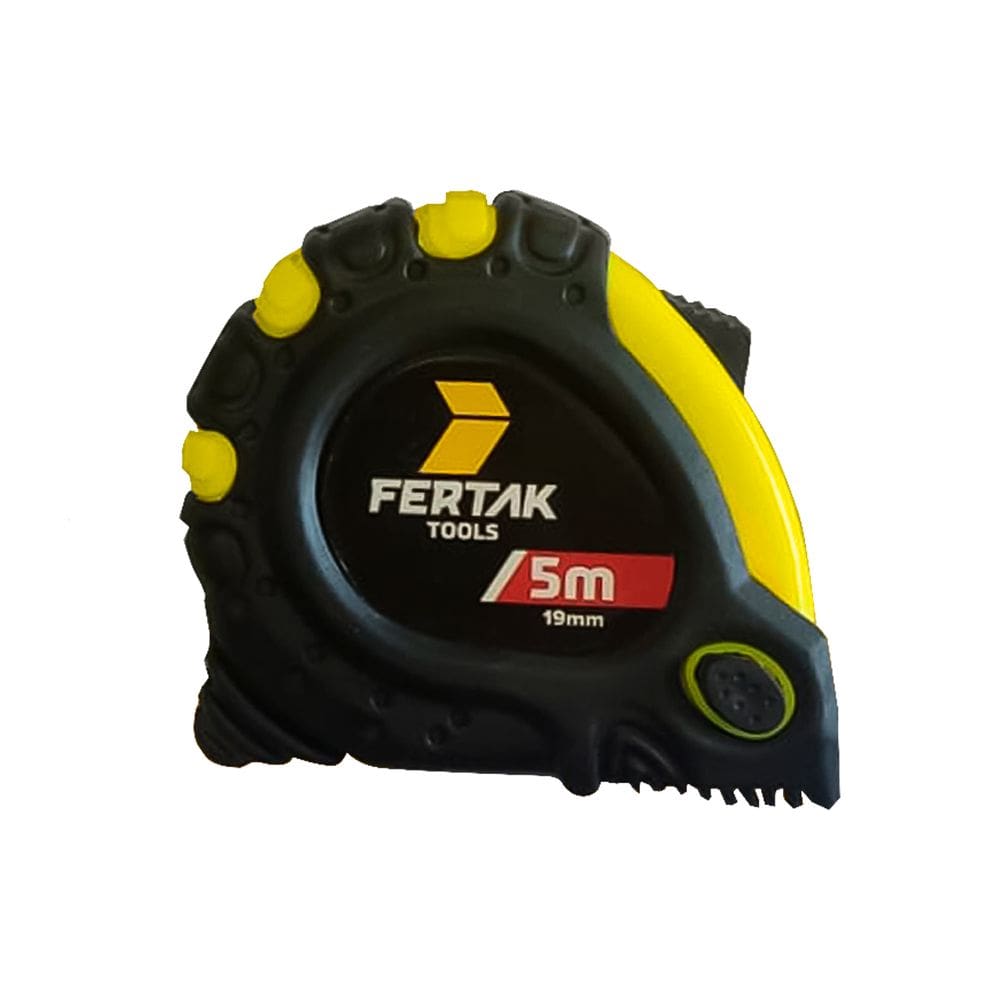 Trena para Medir Emborrachada 5mx19mm 3 Travas Numeração Contínua Fertak