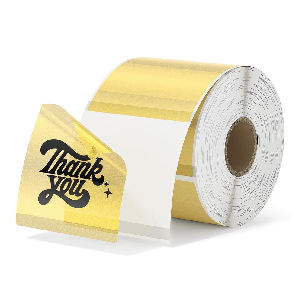 Etiquetas térmicas MUNBYN Gold Transparent 5x5cm 500 Etiquetas