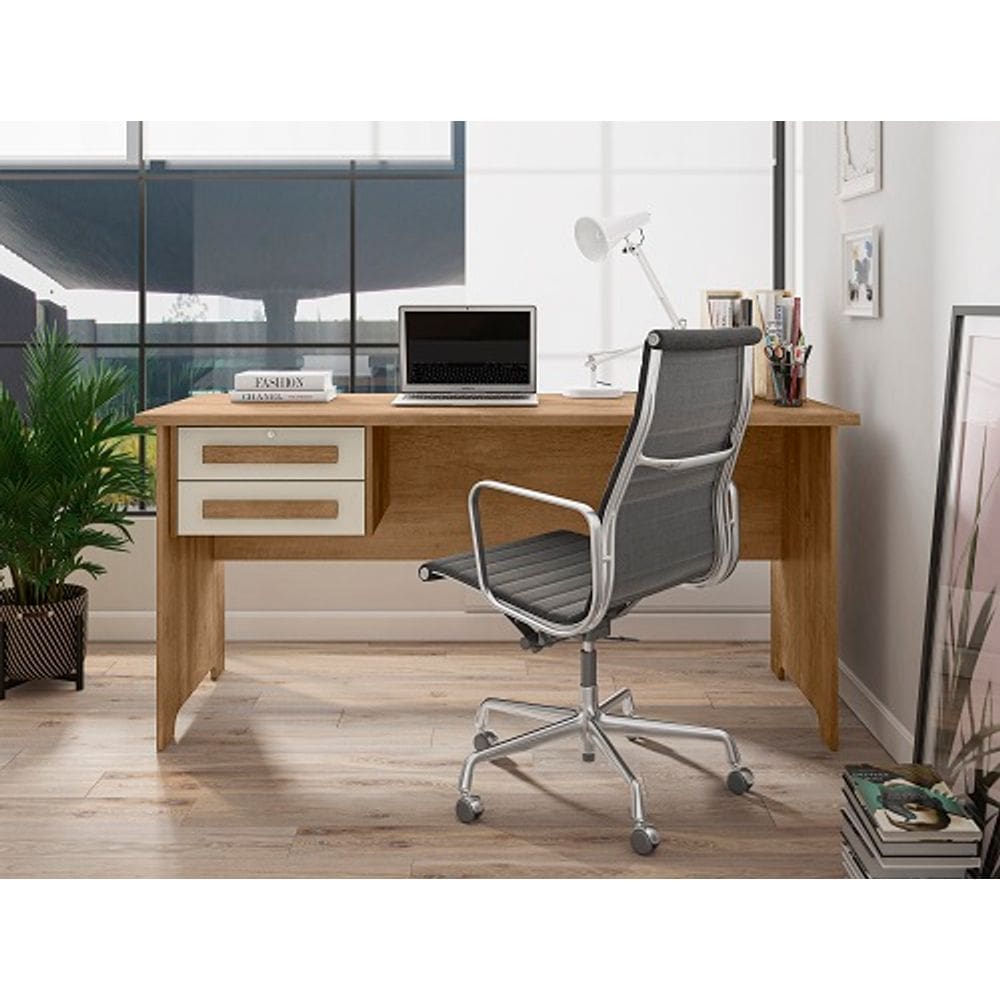 Mesa Para Computador Cannes 1.6 Cinamomo/Off White - RV Móveis