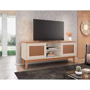 Rack Safira 2 Portas para Tv até 60 Polegadas OffWhite com Noce - Rede Móveis