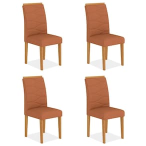 Kit 4 Cadeiras Estofadas Vitória Cinamomo/terracota - Móveis Arapongas