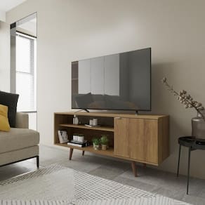 Rack para TV até 42 Polegadas 1 Porta com Pés Palito R1486 Tecno Mobili