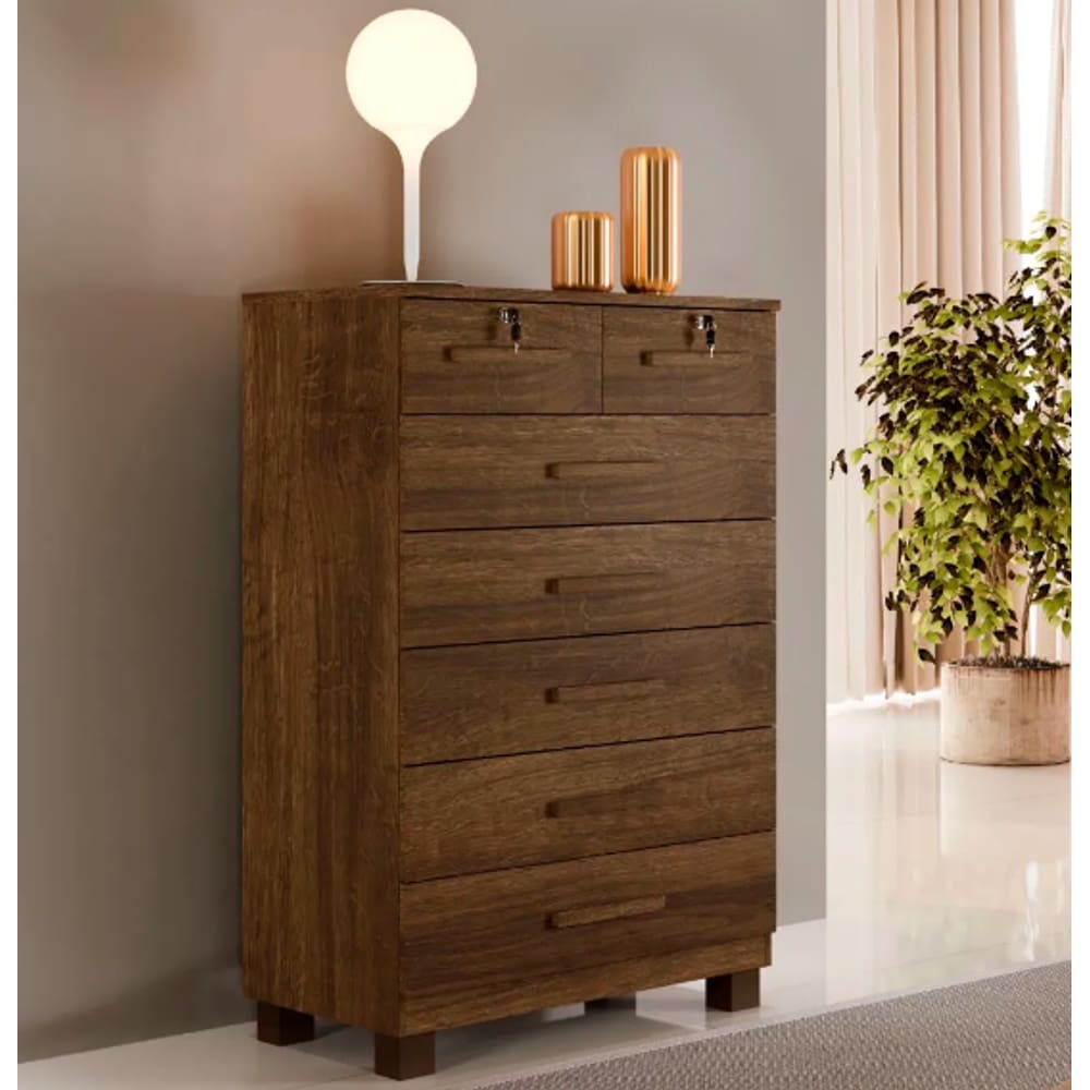 Cômoda New Barcelona 7 Gavetas Benetil Móveis - Imbuia