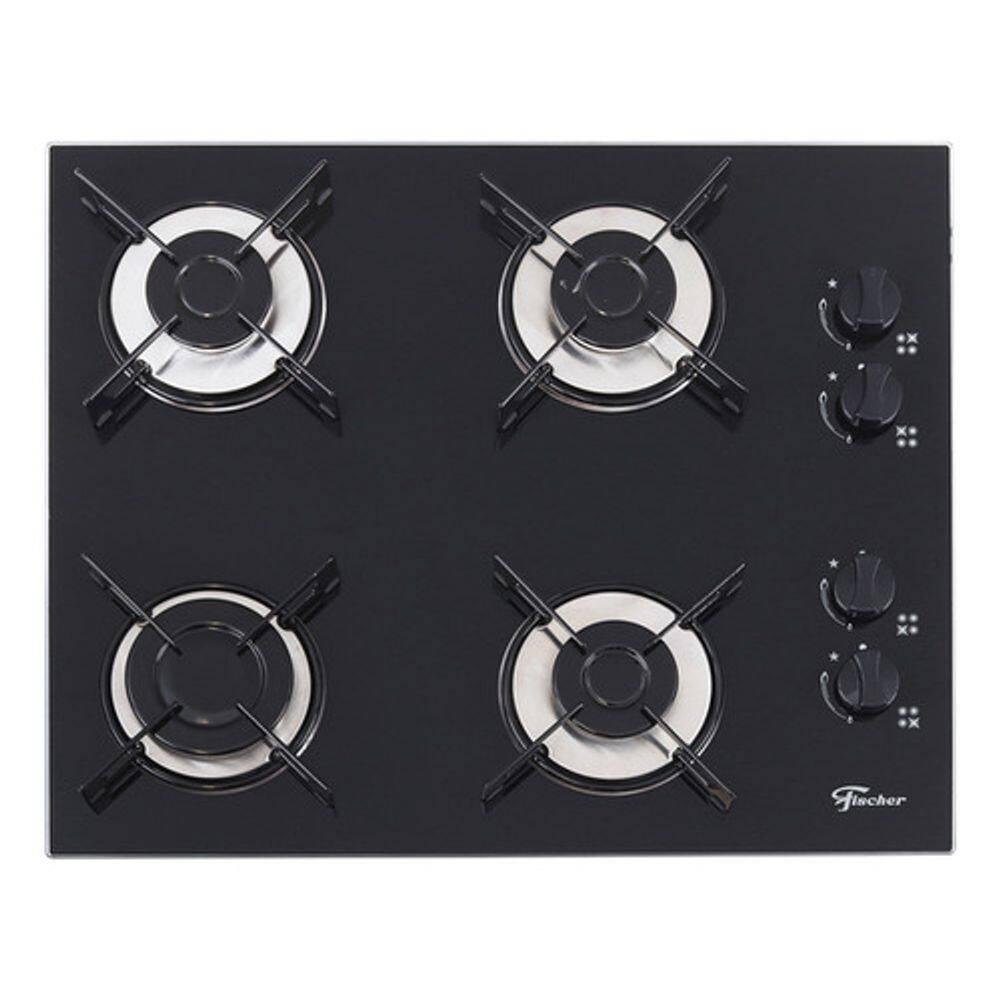 Cooktop A Gas Vidro Automatico 4 Bocas 46x55cm - Fischer