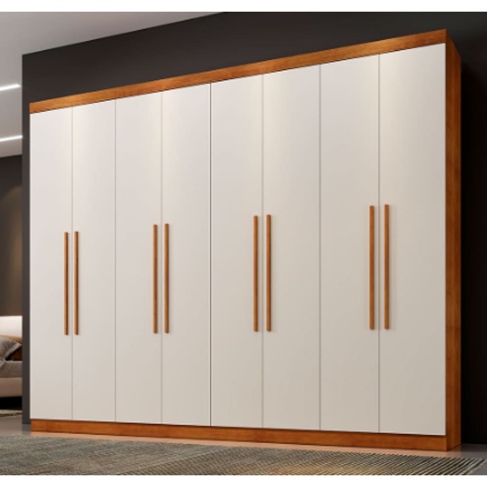 Guarda Roupa New Premium 8 Portas Benetil Móveis - Cinamomo/Off White